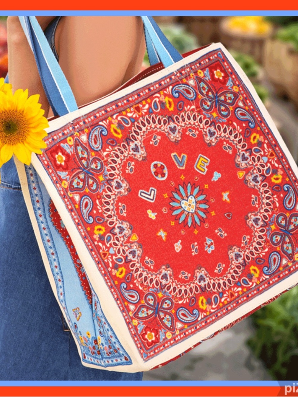 ❣️NWT - Brighton “Bandana Love Tote” Red and Blue Women's Tote Bag / 2026 Design